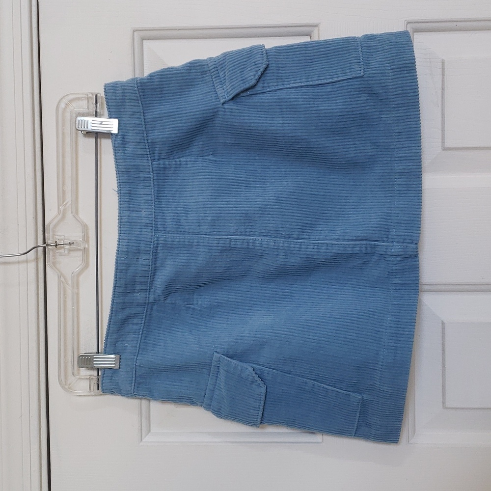COTTON ON Sky Blue Corduroy Cargo Skirt • Utility Mini • 29” Waist • SIZE 4 - Picture 4 of 14